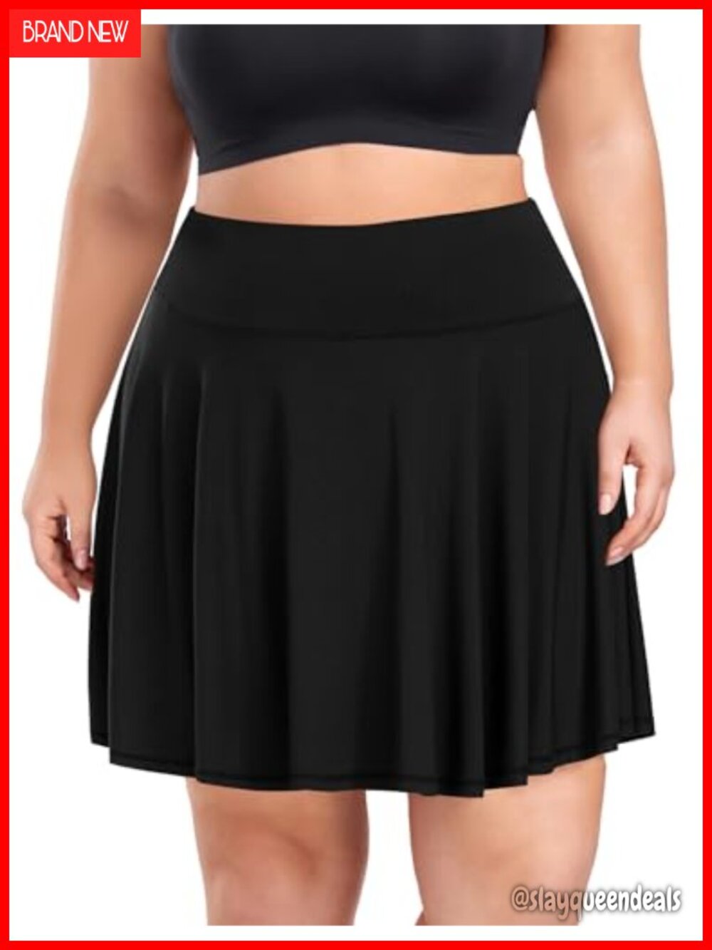 Plus Size Pleated Tennis Skort with Built-in Shorts, 4 Pockets, High Waisted